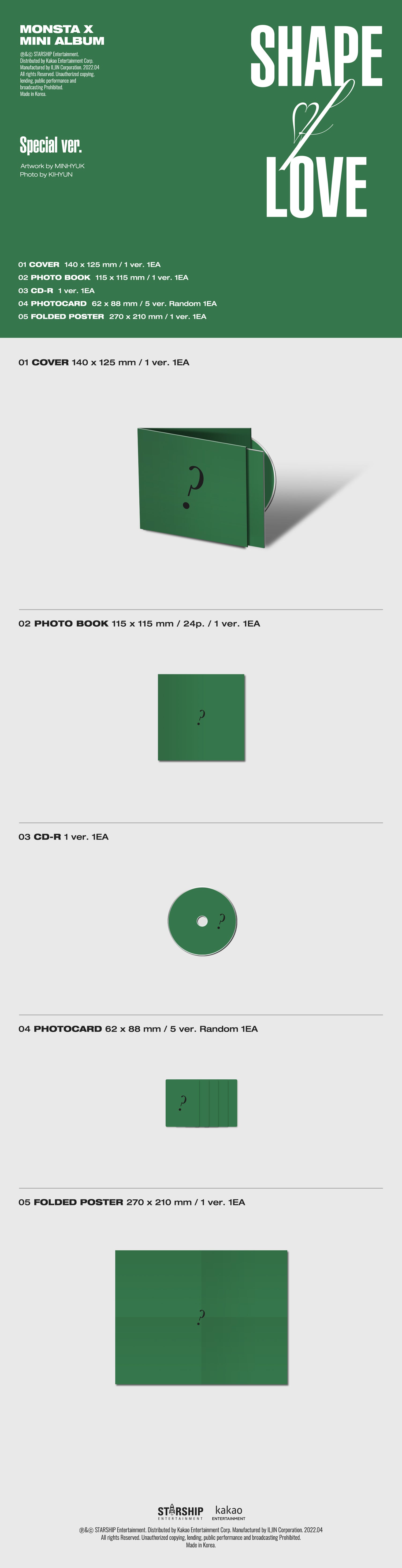 MONSTA X - SHAPE of LOVE 11th Mini Album (Special ver.)