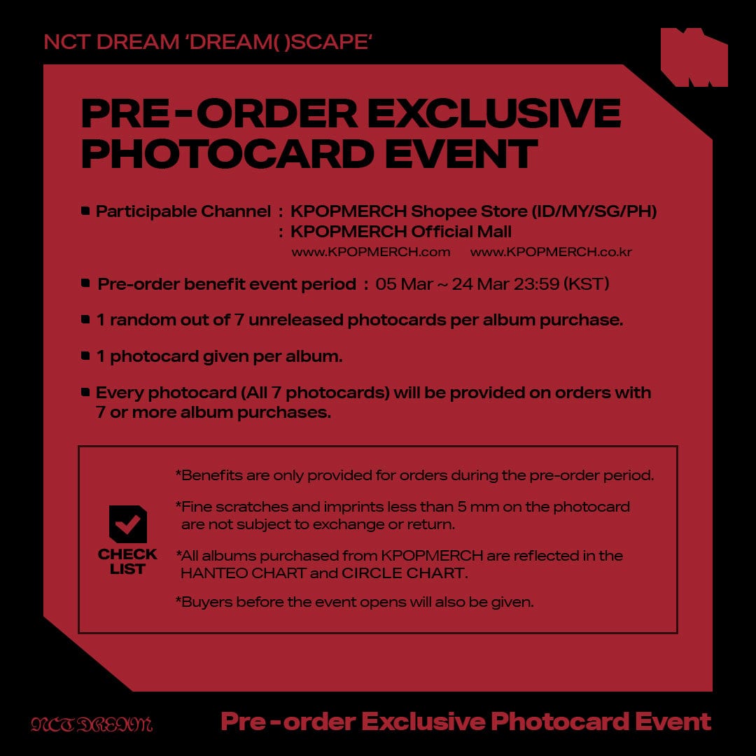 NCT DREAM ALBUM Random [Pre-Order Event]NCT DREAM - [DREAM( )SCAPE] (Photobook Ver.)