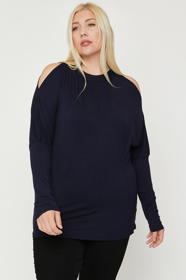 Long Sleeves Solid Top - Trends Boston