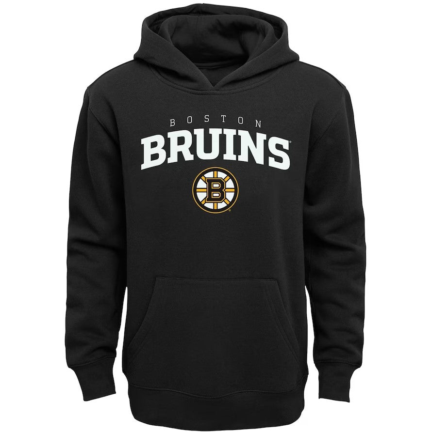 Youth Boston Bruins Black Faceoff Colorblocked Fleece Full-Zip