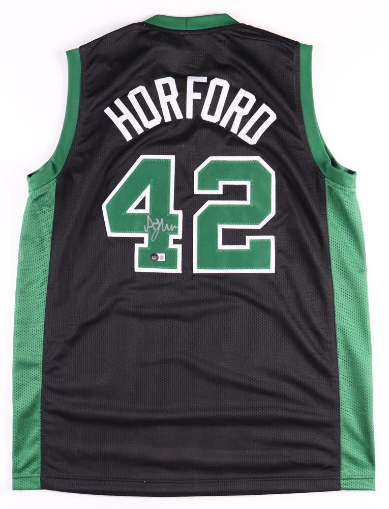 Larry Bird Signed Framed Custom Green Pro-Style Basketball Jersey