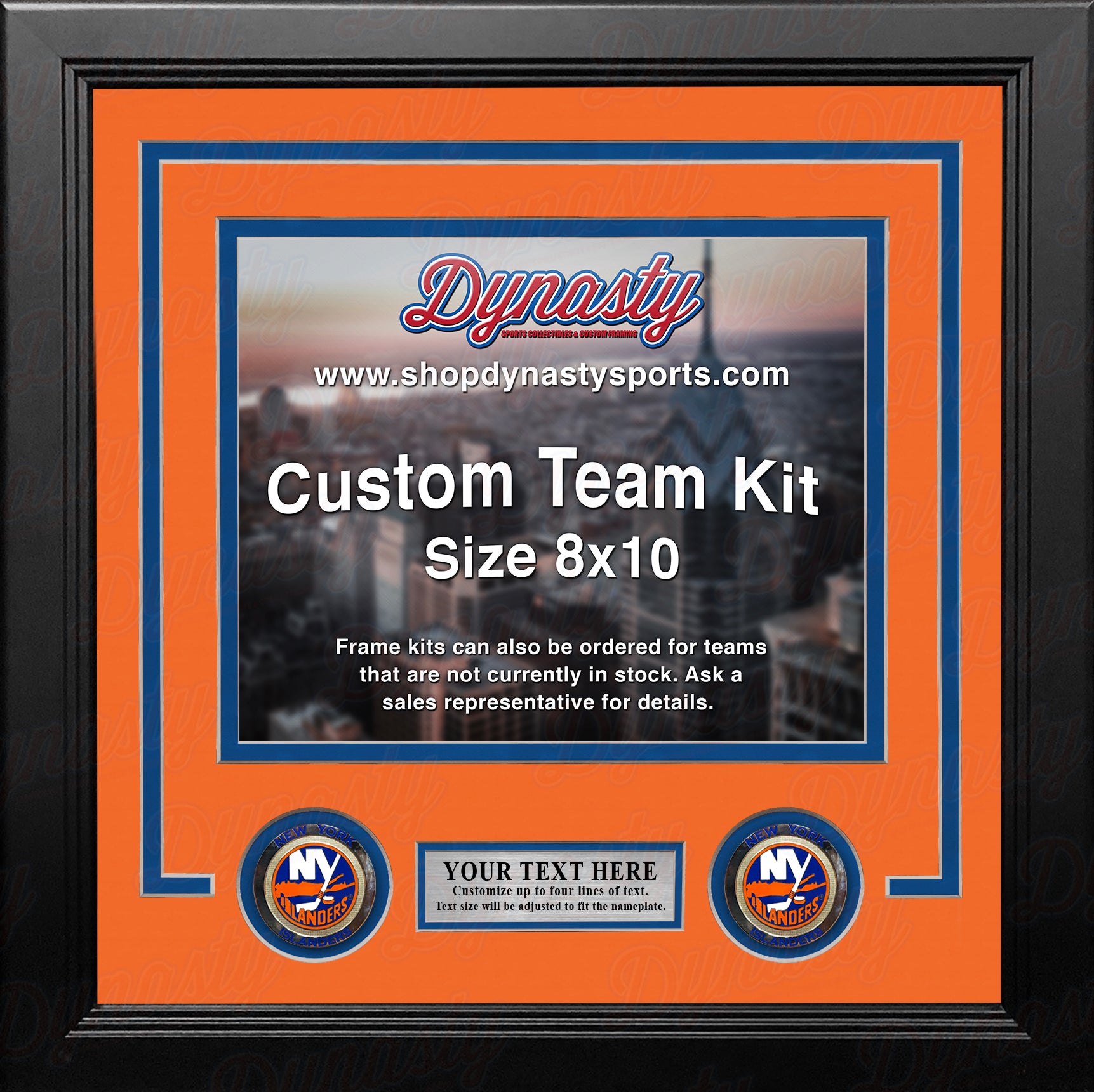  New York Islanders Black Framed Logo Jersey Display