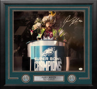 Jason Kelce Philadelphia Eagles Autographed Framed Black Nike Game Jersey  with SB Champs Inscription