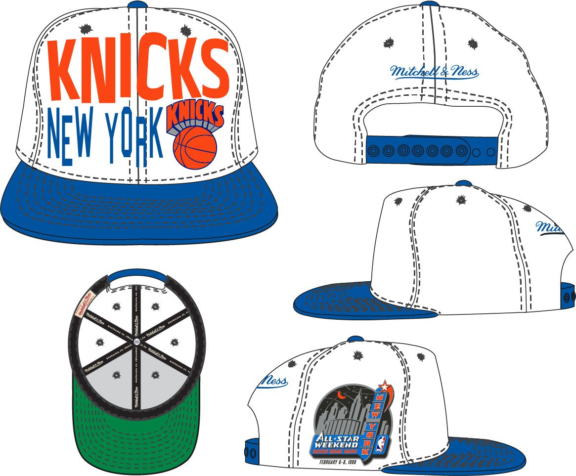 New York Knicks Hardwood Classics Hyper Hoops Trucker Snapback By Mitchell  & Ness - Black - Mens