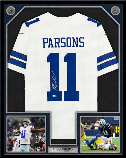 Micah Parsons Signed Custom Framed Cowboys Nike Jersey Display