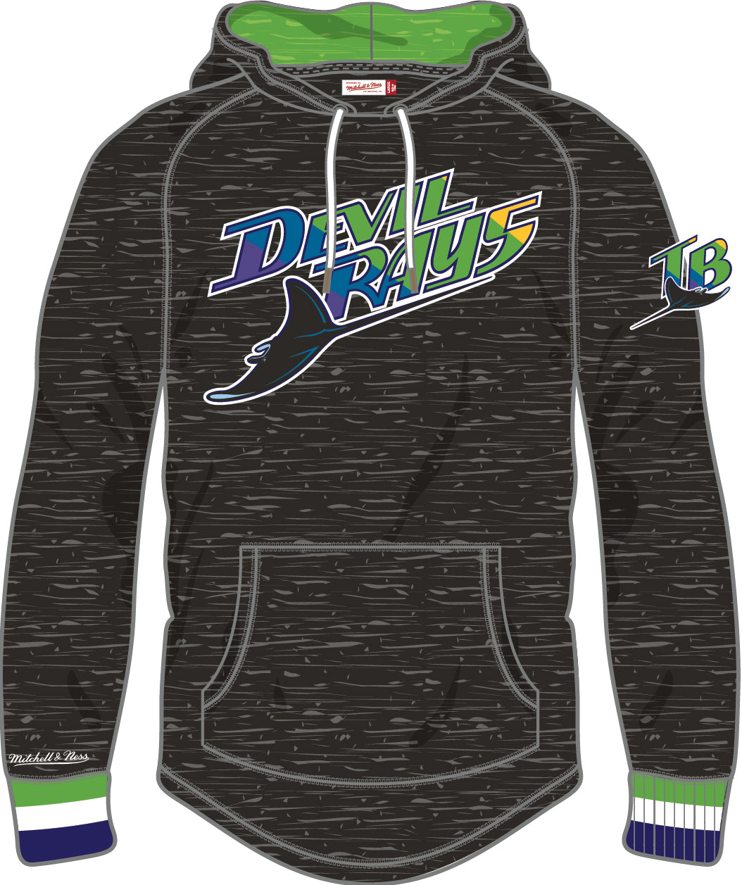 RAYS MEN'S BLACK DEVIL RAYS LEGENDARY SLUB MITCHELL AND NESS HOODIE – The  Bay Republic