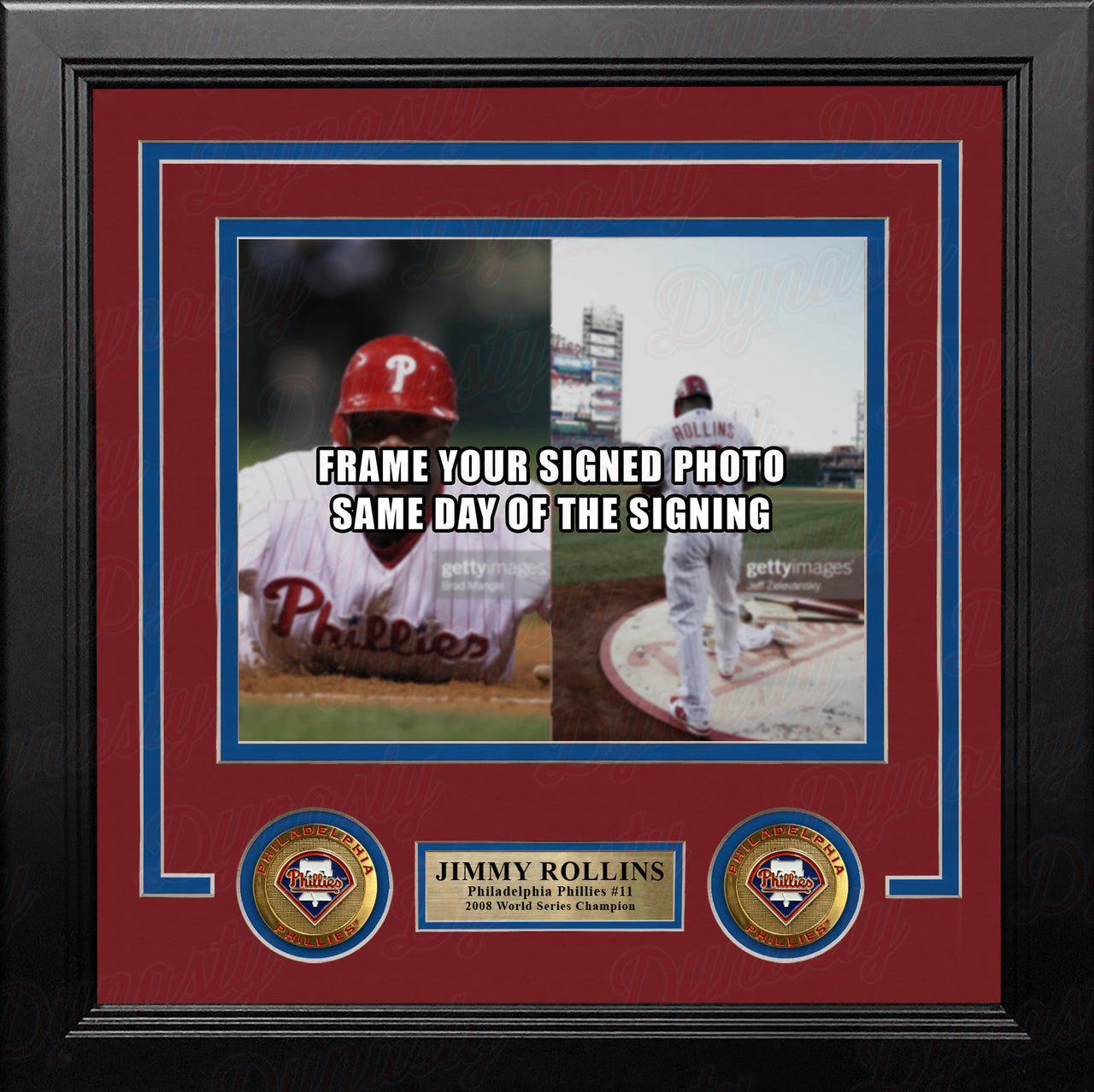 Brad Lidge & Carlos Ruiz Philadelphia Phillies World Series Autographed  16x20 Framed Baseball Photo - Dynasty Sports & Framing