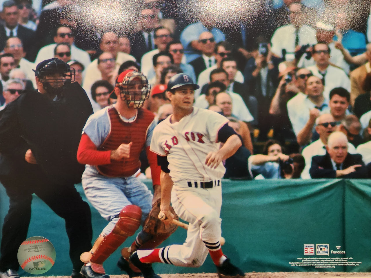 Ted Williams & Carl Yastrzemski Red Sox 16x19 Custom framed Photo Display  with 1960's Original Red Sox Pin