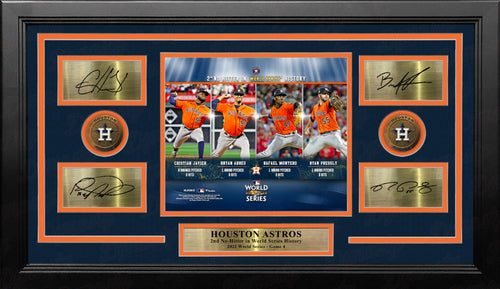 Framed Houston Astros Cristian Javier Combined No Hitter 2022 World Series  12x15 Photo Collage - Hall of Fame Sports Memorabilia