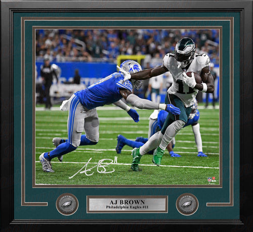 AJ Brown Philadelphia Eagles Autographed Framed Black Football Jersey