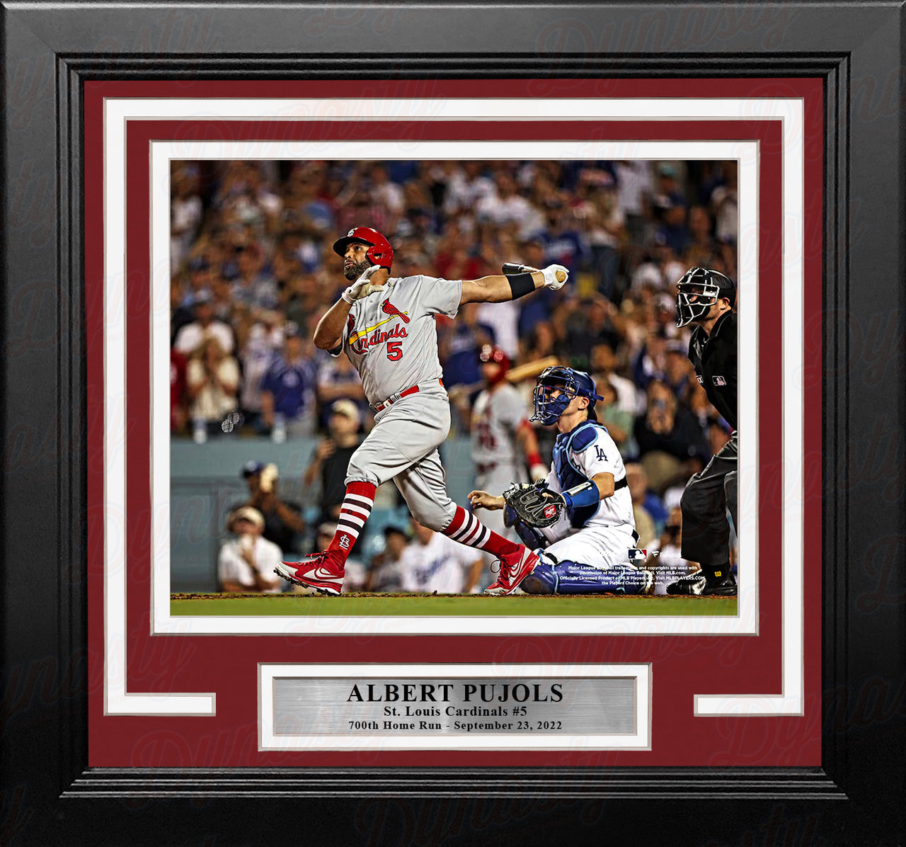 Adam Wainwright, Albert Pujols, & Yadier Molina Cardinals 8x10 Framed Photo  with Engraved Autographs