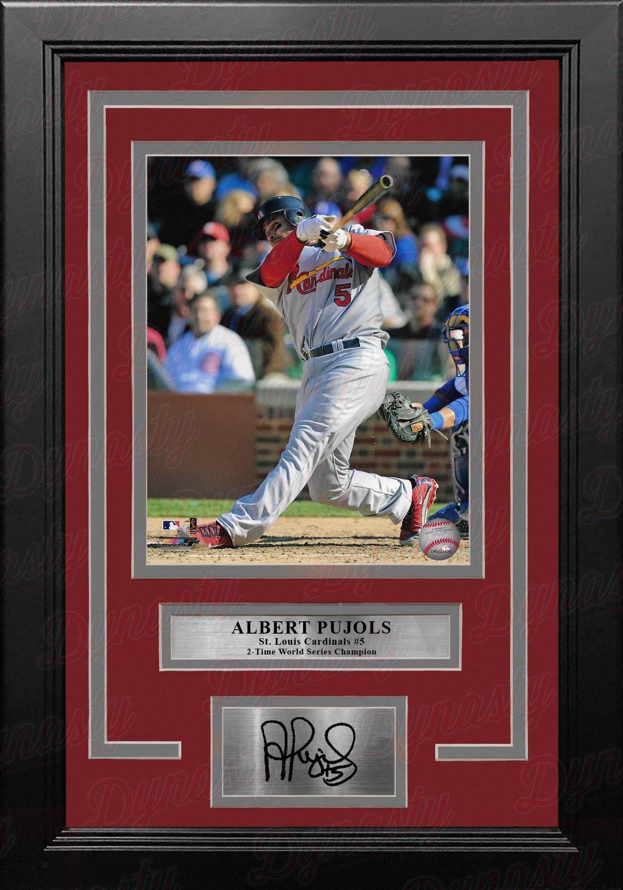 Albert Pujols Signed Cardinals Custom Framed Jersey Display with