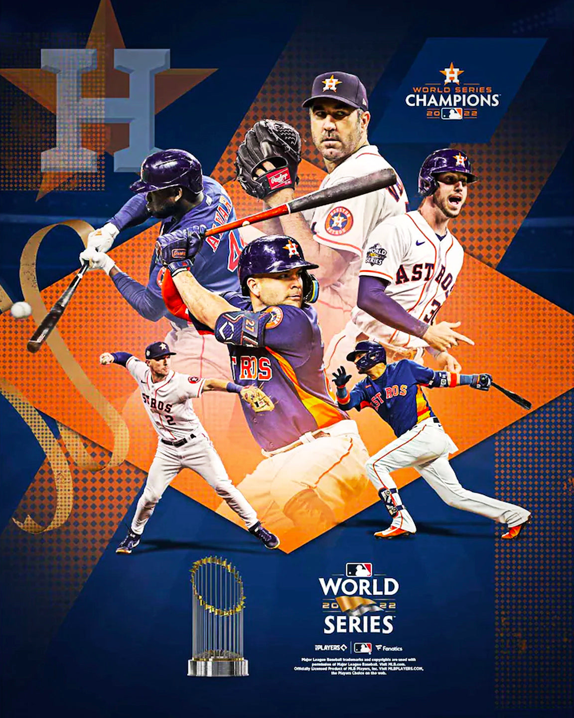 Framed Houston Astros 2022 World Series Champions Facsimile Laser