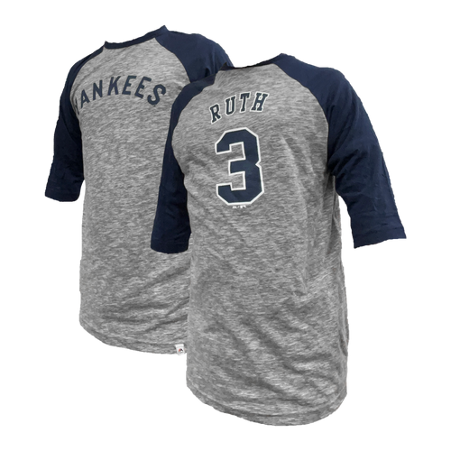 Youth New York Yankees Babe Ruth Majestic White Sublimated Cooperstown  Collection Jersey T-Shirt