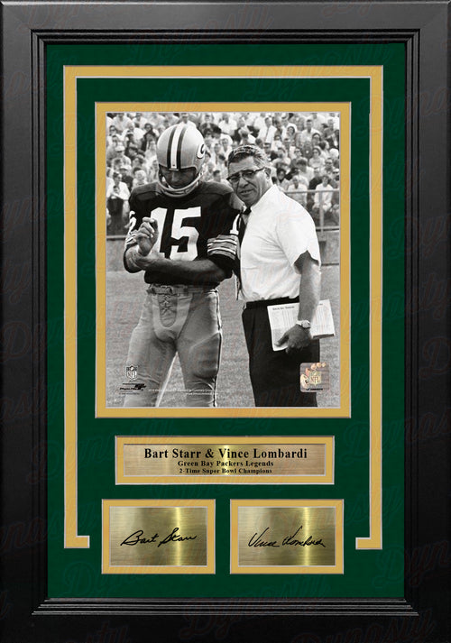 Bart Starr Autographed Framed 8x10 Photo Green Bay Packers