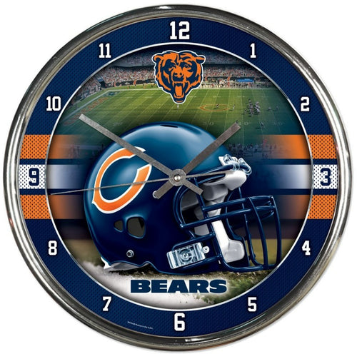 Chicago Cubs Round Chrome Clock