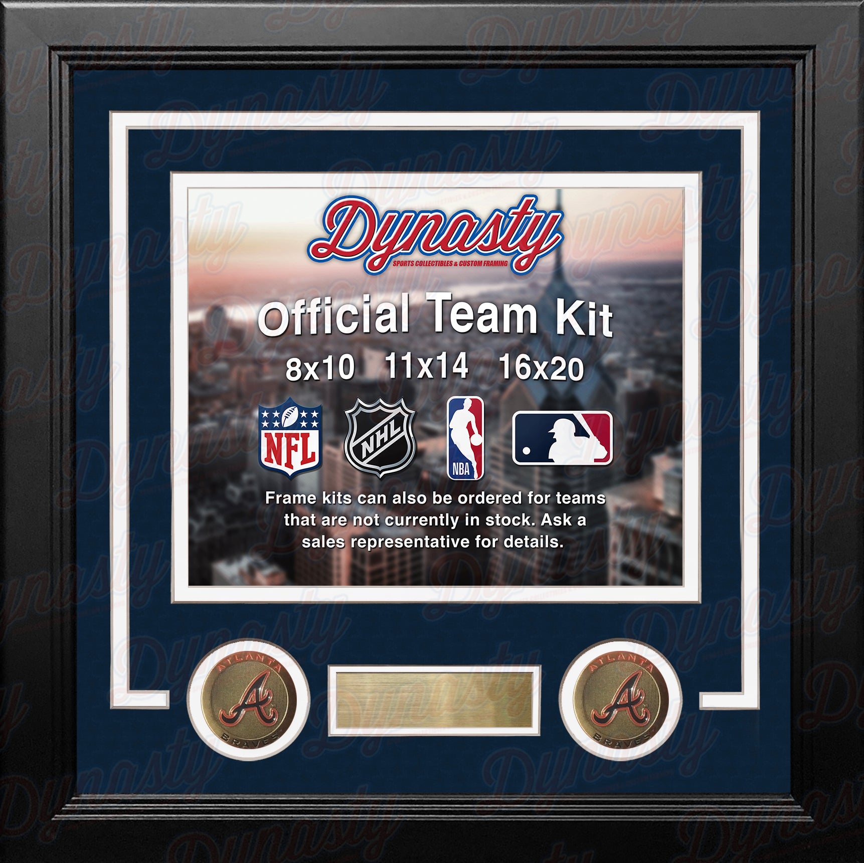 Atlanta Braves Custom MLB Baseball 11x14 Picture Frame Kit (Multiple Colors)