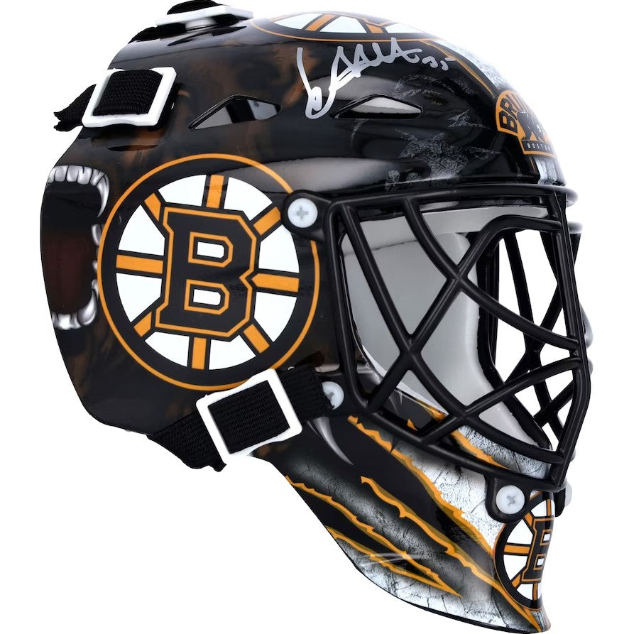 Lids Jeremy Swayman Boston Bruins Fanatics Authentic Autographed 16 x 20  Black Jersey In Net Photograph