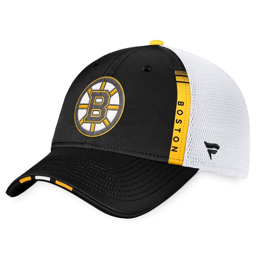 Boston Bruins Authentic Pro On Stage Trucker Adjustable Hat - Black ...