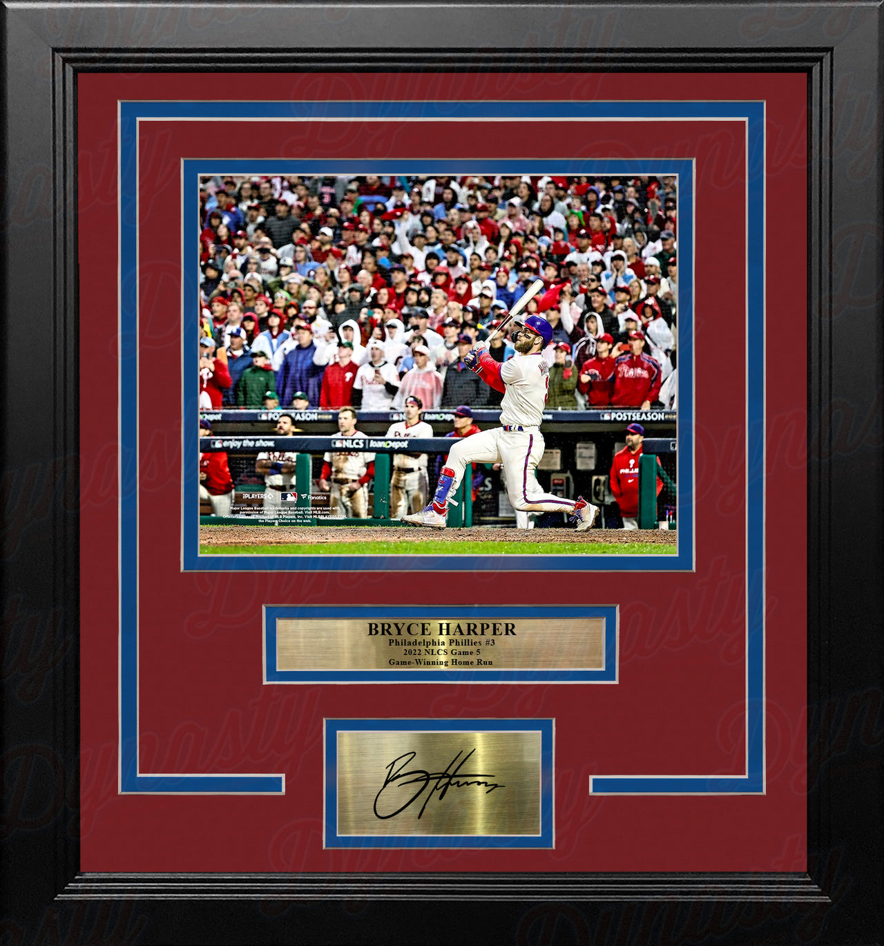 Philadelphia Phillies Bryce Harper MVP Game-Used Base Swatch 9'' x 11''  Frame Retro