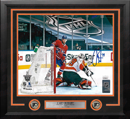 Carter Hart Signed Framed Philadelphia Flyers Fanatics Hockey Jersey  Fanatics