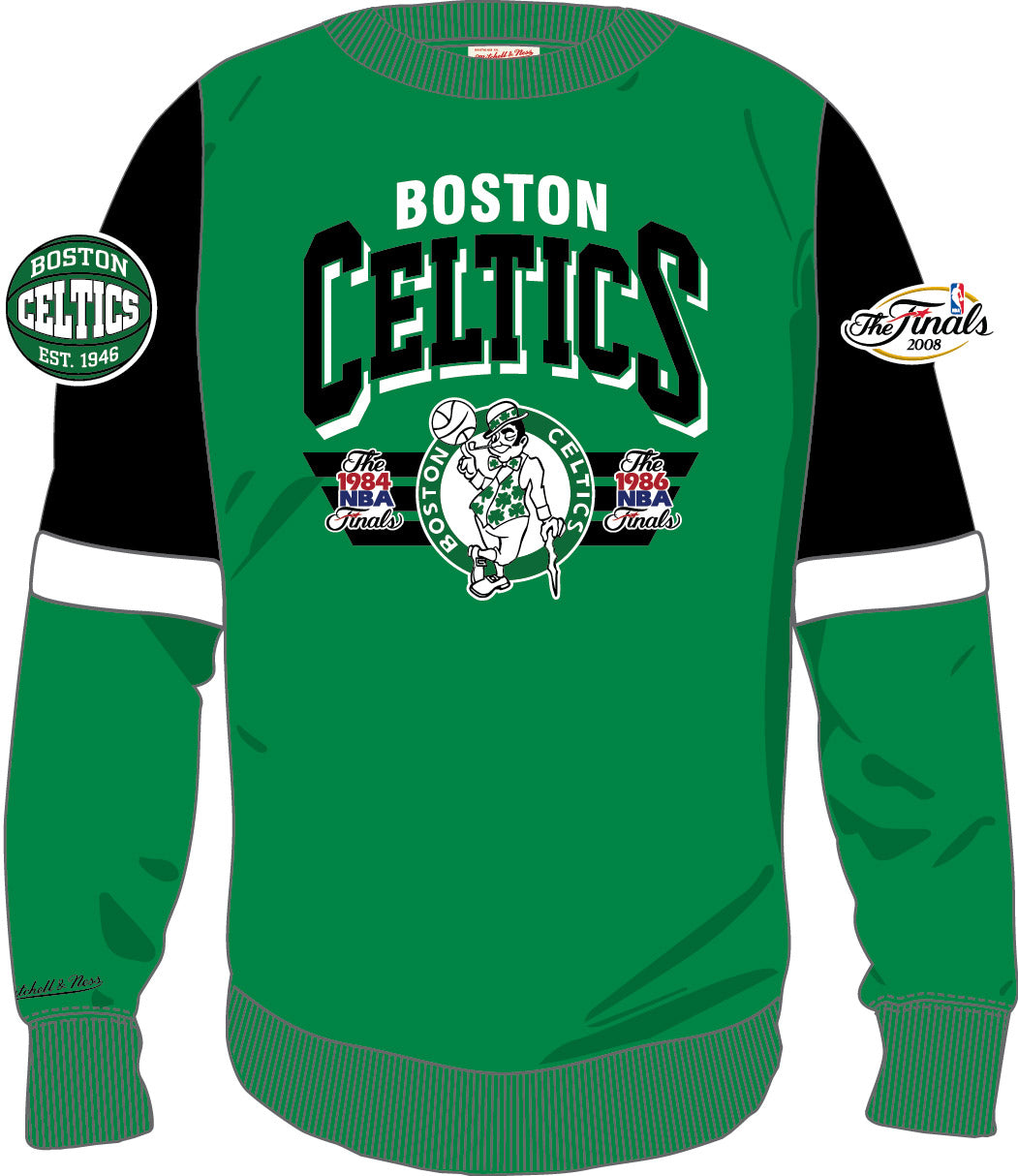 Boston Celtics Mitchell & Ness NBA All Over Crew 3.0 Sweatshirt