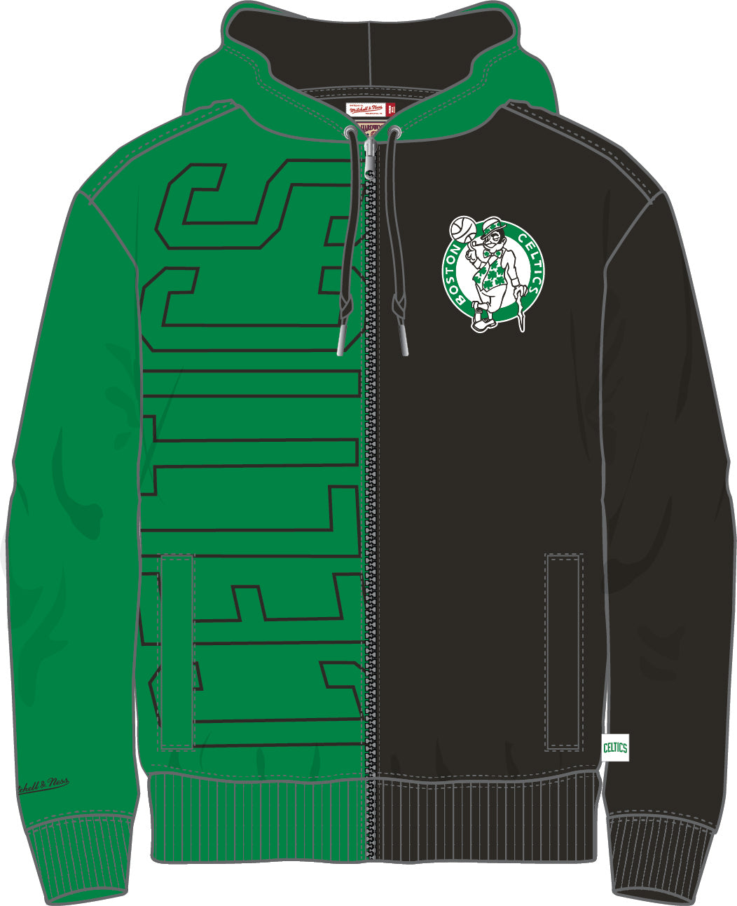 Boston Celtics Full Zip Hoodie Hooded Sweatshirt - Dota 2 Store