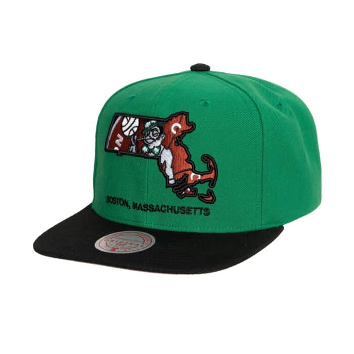 Boston Celtics Mitchell & Ness Hand Drawn Hardwood Classics Snapback Hat