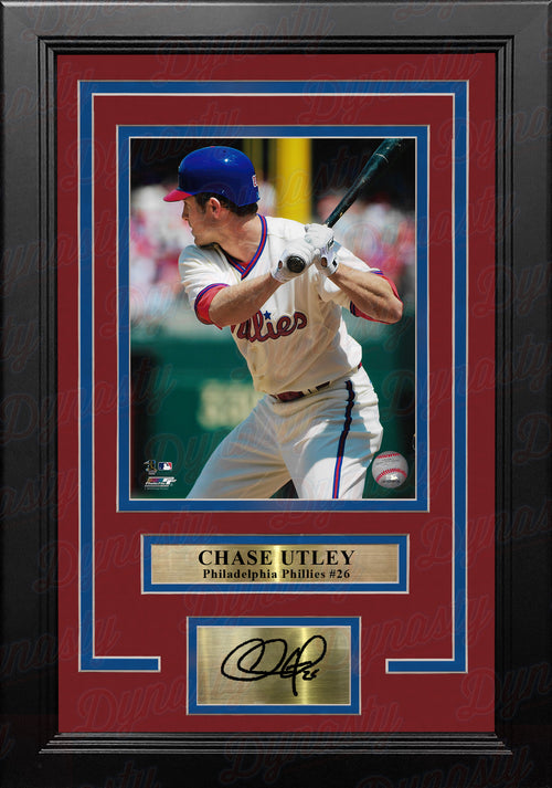 Chase Utley Throwing Action Philadelphia Phillies Autographed 16 x 20  Framed Baseball Photo - Dynasty Sports & Framing