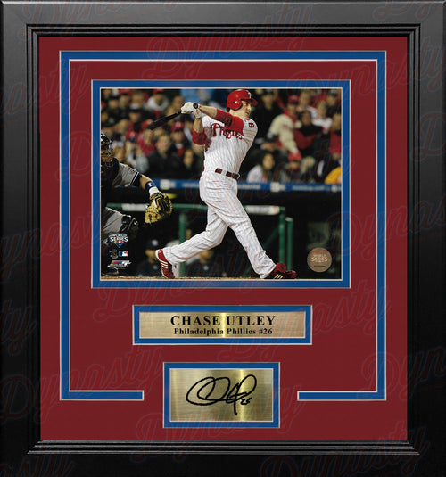 Chase Utley Autographed 11x14 Photo Philadelphia Phillies Framed JSA