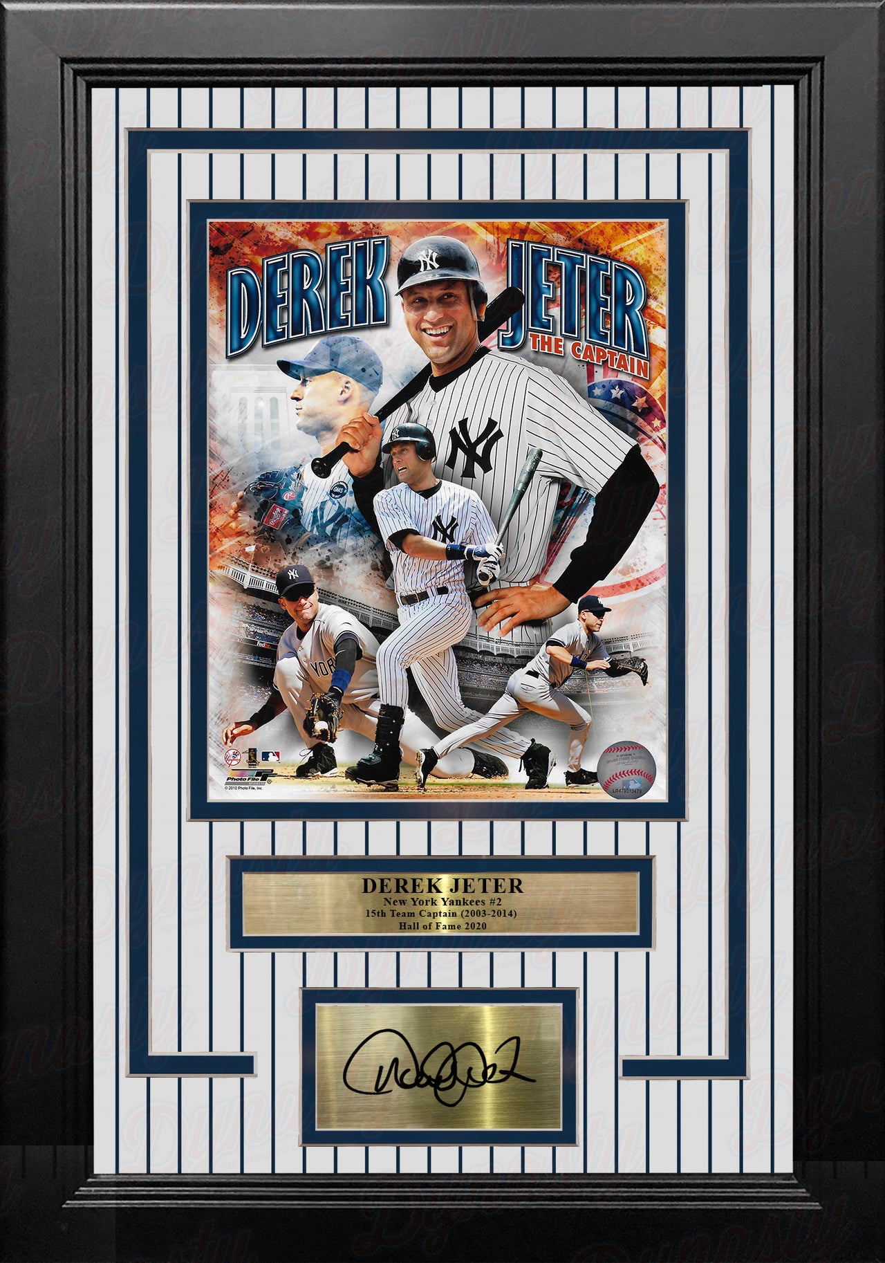 Derek Jeter Autographed New York Yankees Jersey Inscribed HOF 2020 Framed