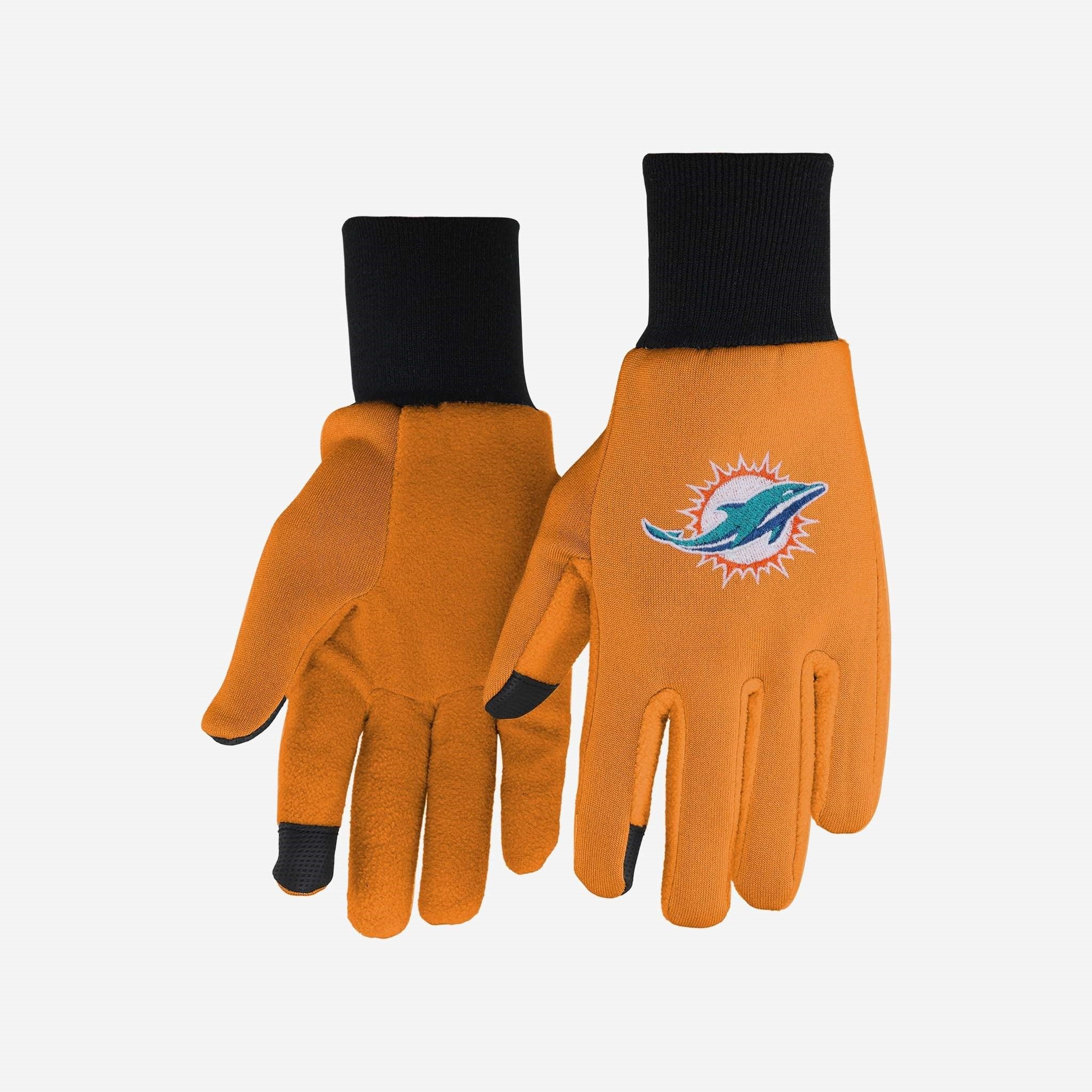 Miami Dolphins Colored Texting Utility Gloves FOCO