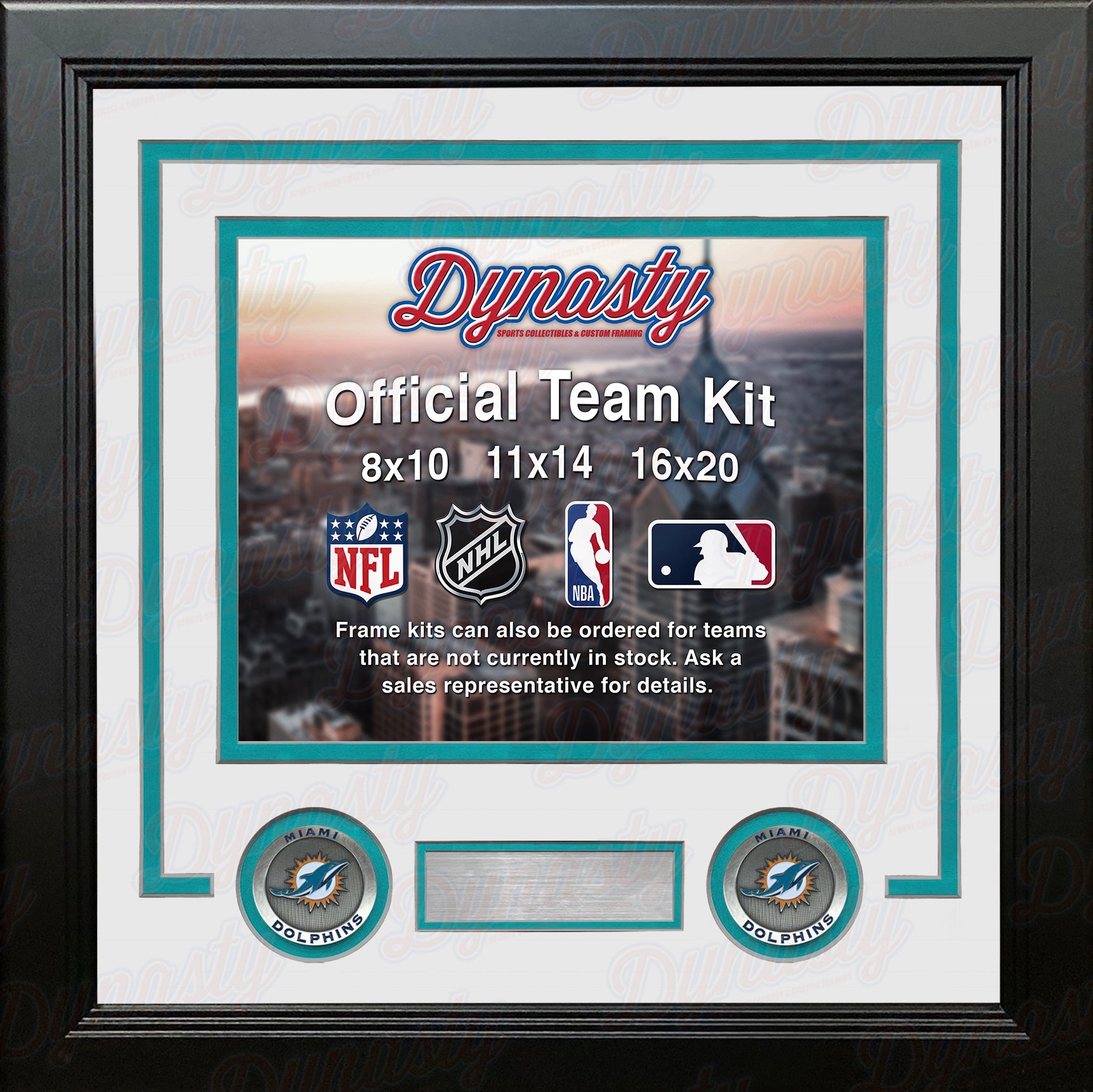 Miami Dolphins Imperial 14 x 18 Custom Print Locker Room