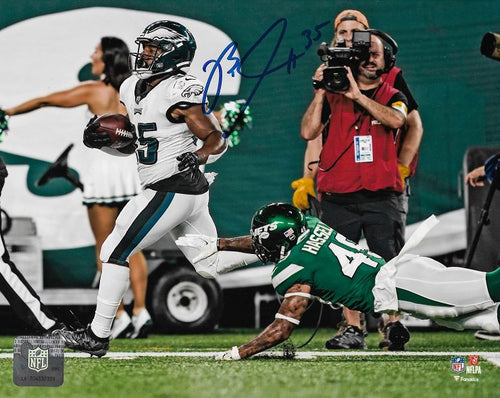 Boston Scott v. NY Jets Philadelphia Eagles Autographed 11 x 14 Football  Photo