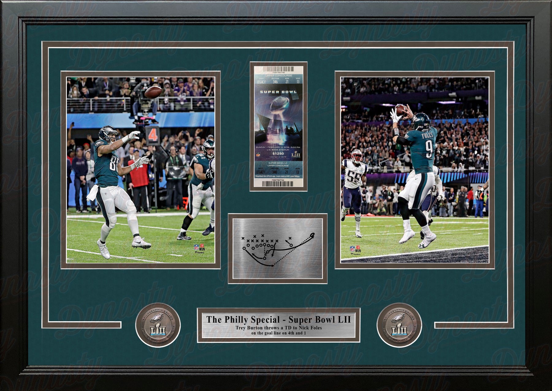 Nick Foles Philadelphia Eagles Framed Autographed Super Bowl LII Champions  Green NFL Pro-Line Jersey Collage with SB LII MVP Inscription