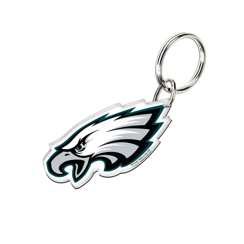 Philadelphia Eagles Chevron Printed Acrylic Team Color Logo Keychain - Pink