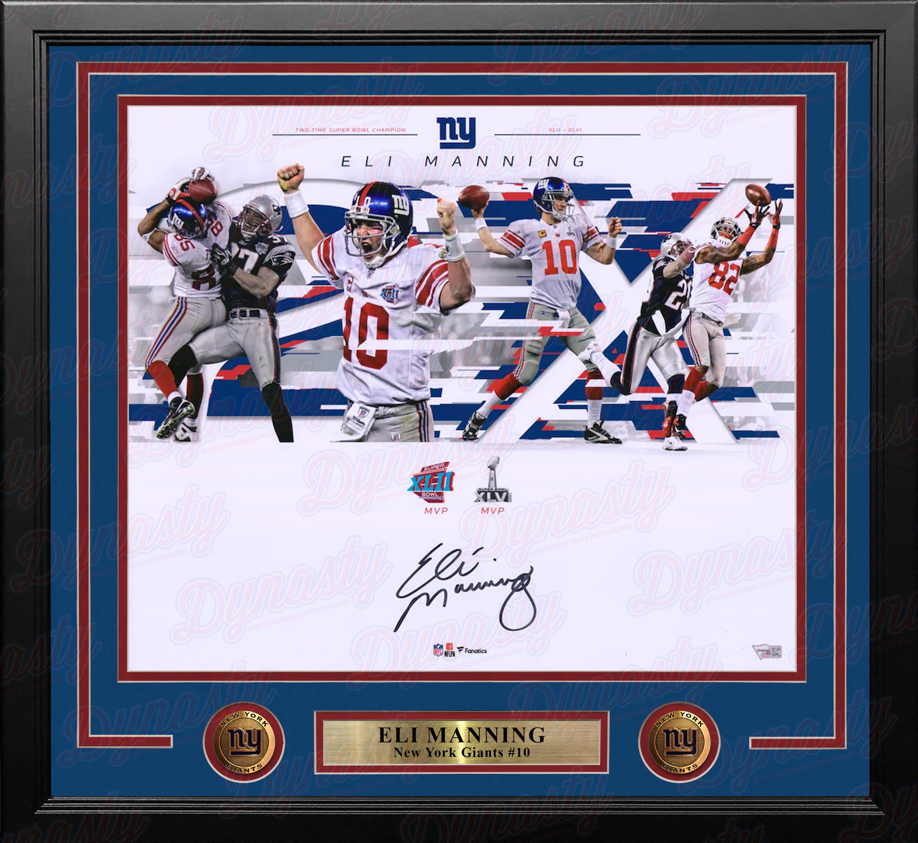 eli manning signed jersey framed