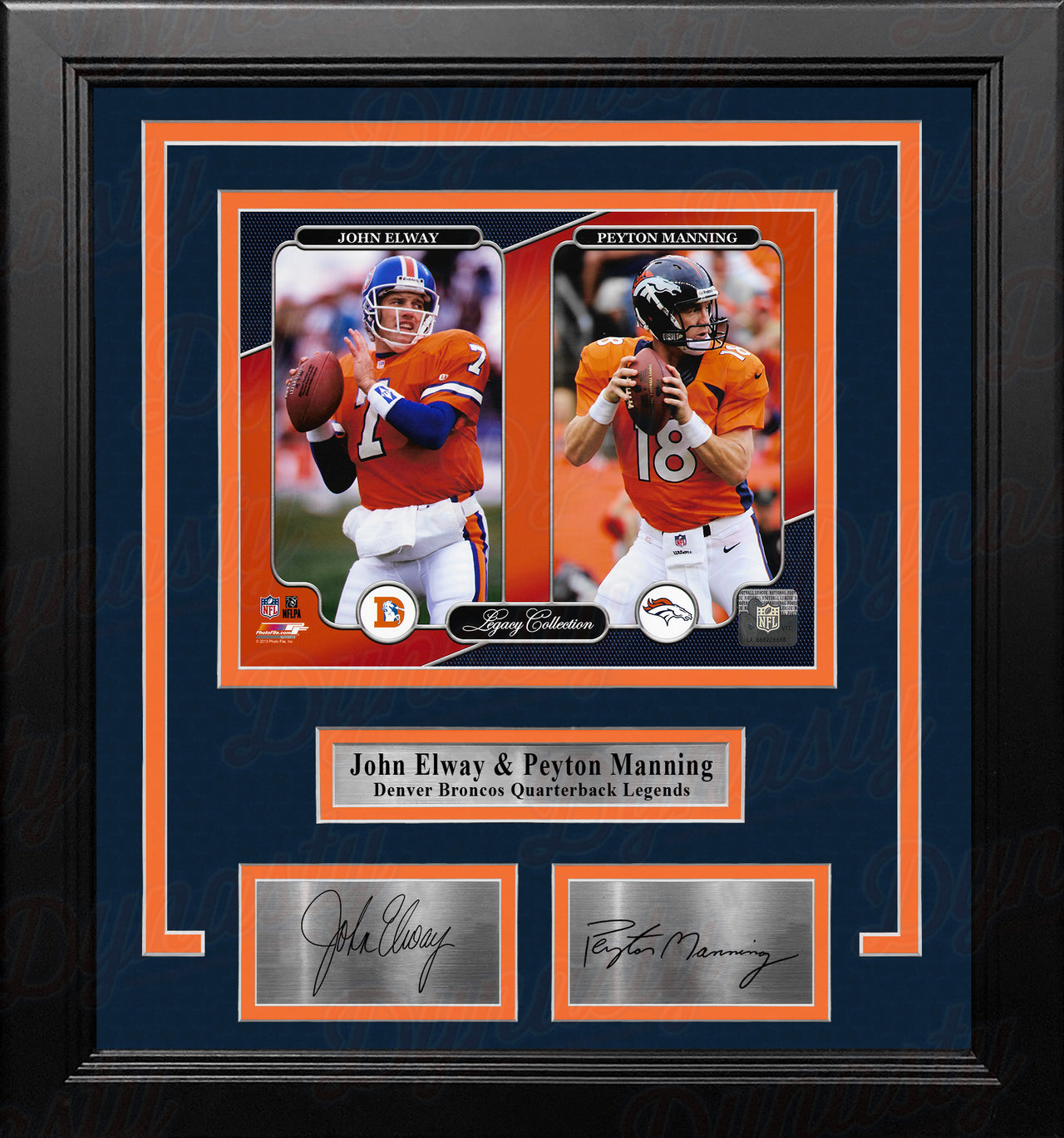 Dan Marino John Elway 8x10 Framed Quarterback Legends