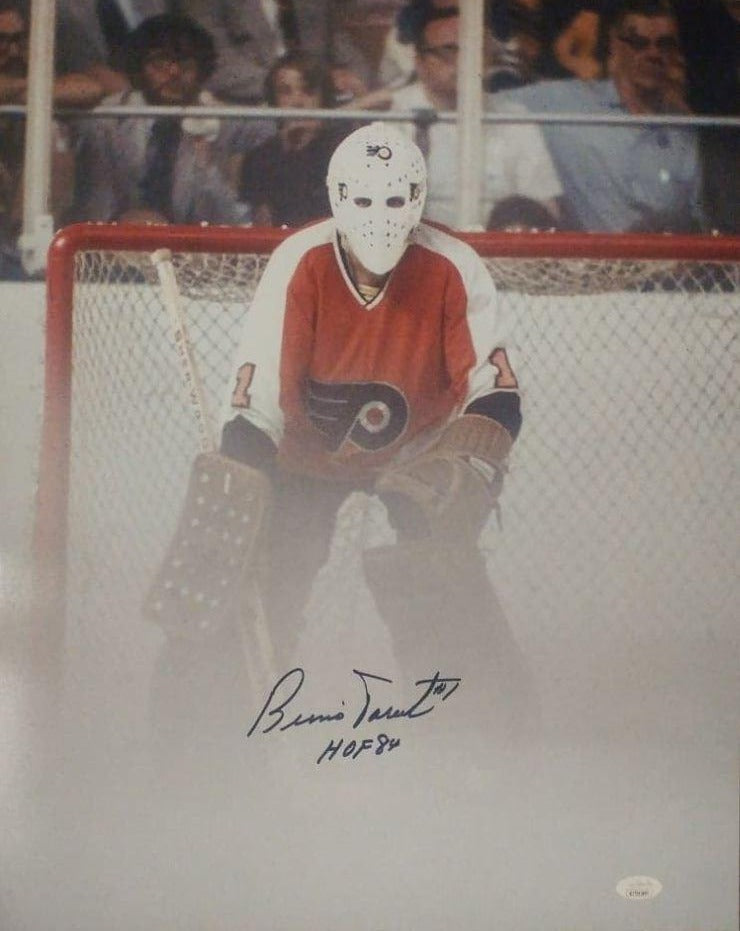 Bernie Parent // Signed Philadelphia Flyers Goalie Diving Save Action 8x10  Photo w/HOF'84 - Signed Hockey Collectibles - Touch of Modern