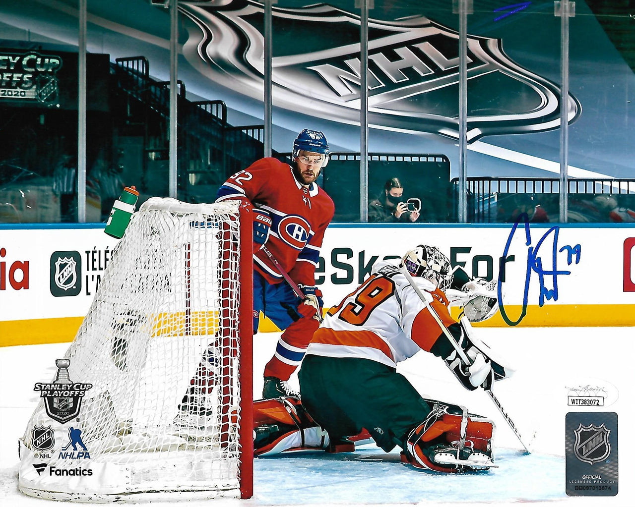 Carter Hart Philadelphia Flyers Spotlight Net Cam Autographed NHL Hockey  Photo