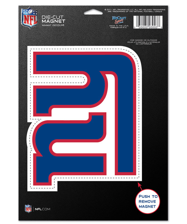 New York Giants Logo & Name Type NFL Football Die-Cut MAGNET