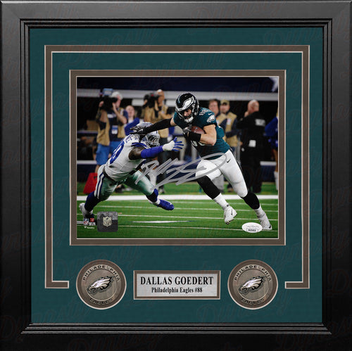 Dallas Goedert v. Cowboys Philadelphia Eagles Autographed Framed Football  Photo - Dynasty Sports & Framing