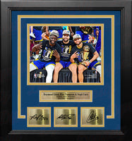 Autographed Stephen Curry Photo - LASER ENGRAVED PLATE Framed 8x10