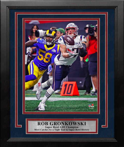 Rob Gronkowski Touchdown Spike New England Patriots 8 x 10 Framed Photo  with Engraved Autograph