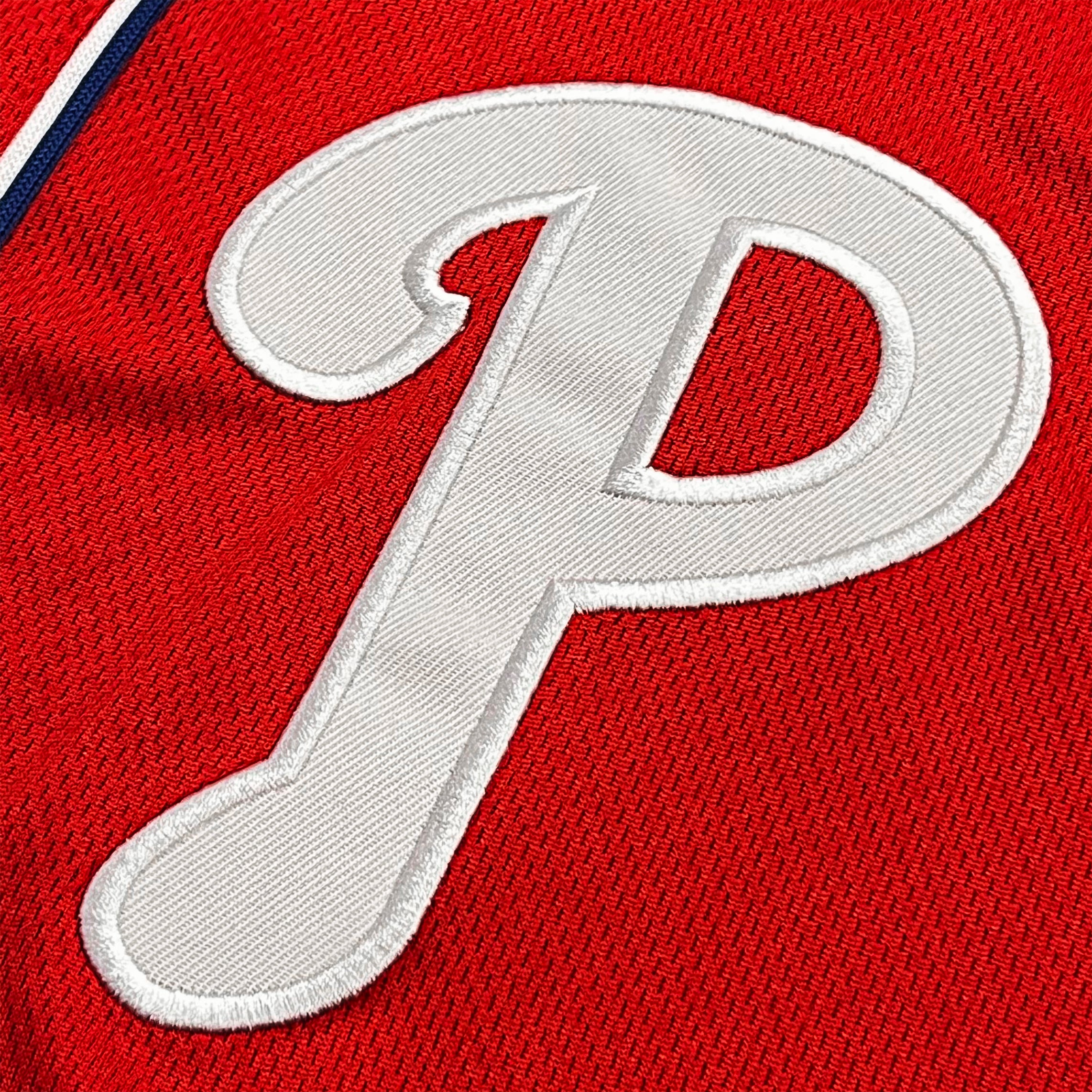 Philadelphia Phillies Stitches Team Color Button-Down Jersey - Red/Royal