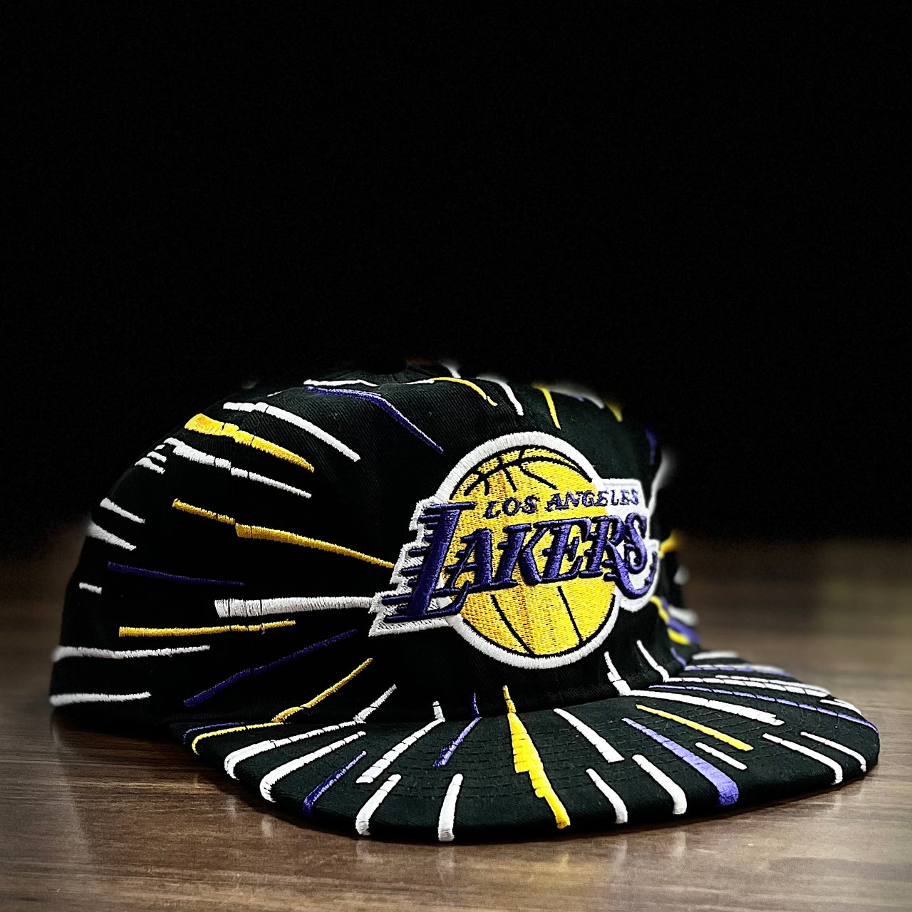 Los Angeles Lakers Hardwood Classics Hyper Hoops Trucker Snapback By  Mitchell & Ness - Black - Mens