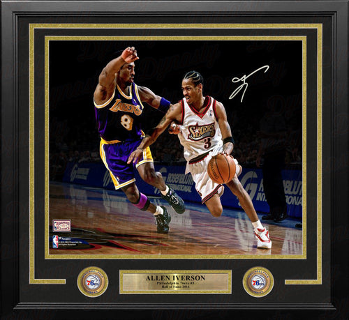 Allen Iverson Signed Framed 8x10 Philadelphia Photo VS Kobe Bryant