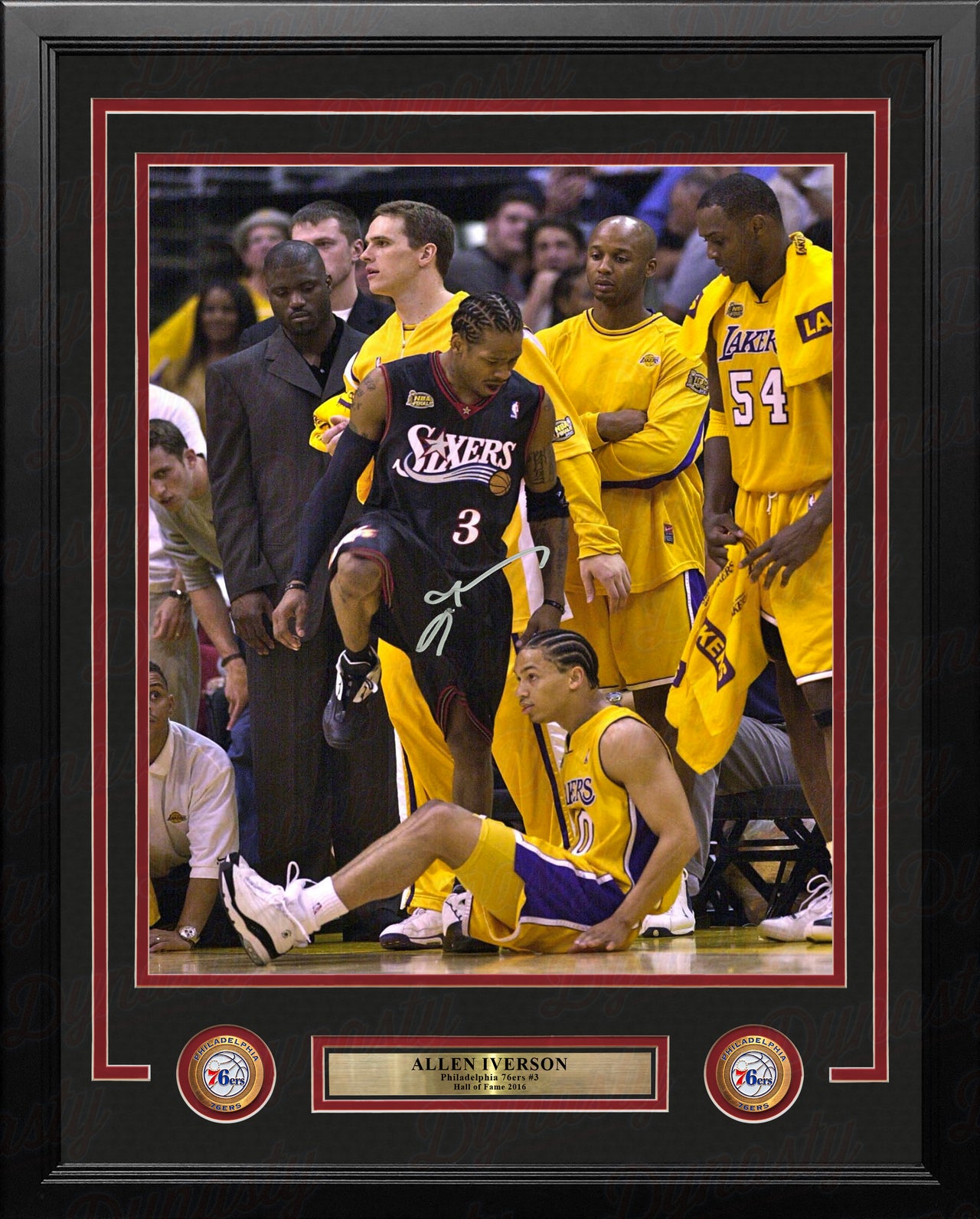 Allen Iverson Philadelphia 76ers Autographed 16 x 20 vs. Kobe Bryant Photograph with ''The Answer Vs Mamba'' Inscription