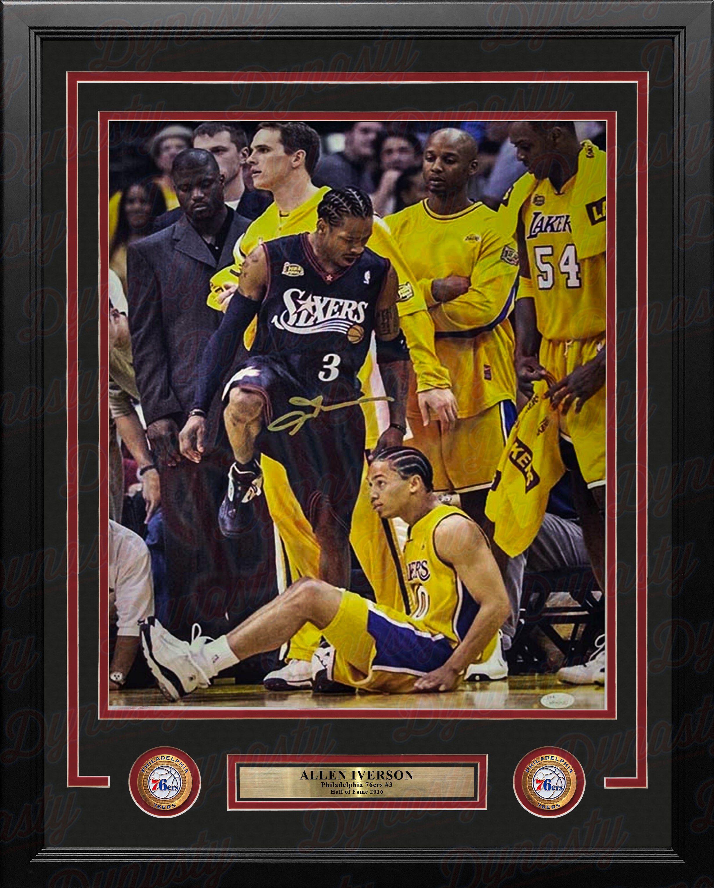 ALLEN IVERSON AUTOGRAPHED HAND SIGNED CUSTOM FRAMED PHILADELPHIA