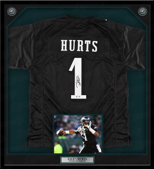 Jalen Hurts Philadelphia Eagles Autographed Framed White Jersey - JSA  Authenticated